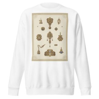 Fourteen Designs For Jewelry, Including Gold Brooches And Pins Containing Blue Stones. by Martin Gerlach Sweatshirt