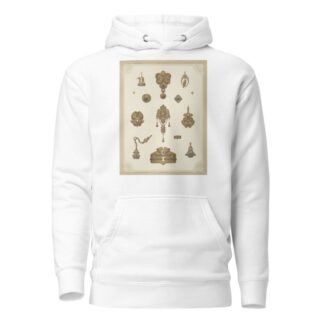 Fourteen Designs For Jewelry, Including Gold Brooches And Pins Containing Blue Stones. by Martin Gerlach Hoodie