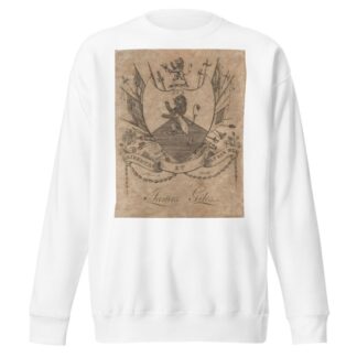 Coat of Arms with James Giles inscribed below by Peter Rushton Maverick Sweatshirt