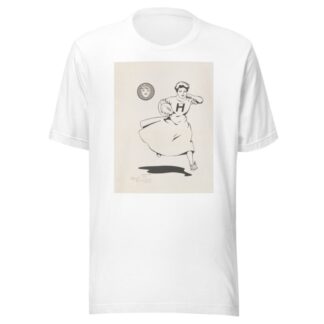 Woman playing football, Harvard University by Louise Clarke T-Shirt