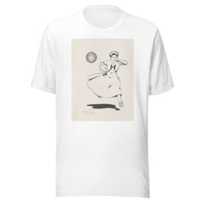 Woman playing football, Harvard University by Louise Clarke T-Shirt