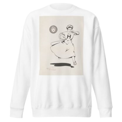 Woman playing football, Harvard University by Louise Clarke Sweatshirt
