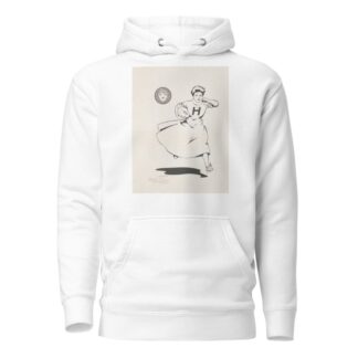 Woman playing football, Harvard University by Louise Clarke Hoodie