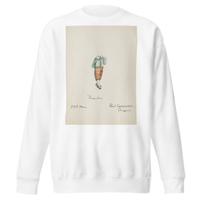 Pinocchio: Blue coat with white collar by Paul Cadorette Sweatshirt