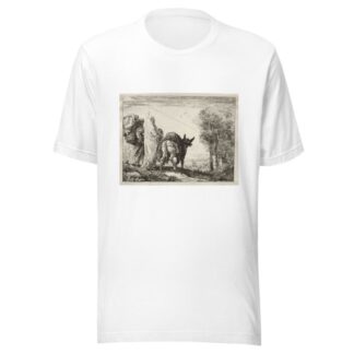 The Holy Family Approaching a Village by Giovanni Domenico Tiepolo T-Shirt