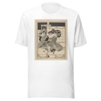 Three Dancing Women in a Restaurant Watched by Cupid by Franz von Bayros T-Shirt