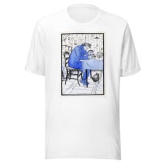 Jan maakt huiswerk aan een tafel by Anny Leusink T-Shirt