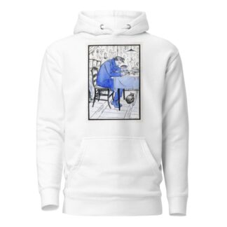 Jan maakt huiswerk aan een tafel by Anny Leusink Hoodie