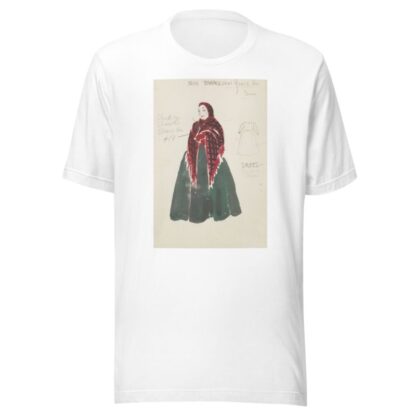 Life and Death of an American: Miss Baraks green dress, red and black shawl by Alex Jones T-Shirt