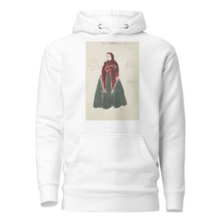 Life and Death of an American: Miss Baraks green dress, red and black shawl by Alex Jones Hoodie