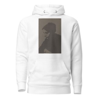 Vrouw in driekwart aanzicht naar links, met slagschaduw by Samuel Jessurun de Mesquita Hoodie