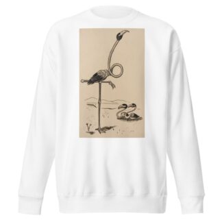 Eleven comic strip frames of flamingo shaping figures with its long neck Pl.8 by Franklin Morris Howarth Sweatshirt