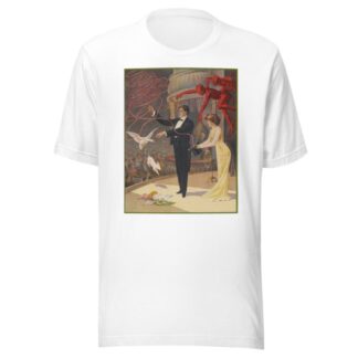 Magician with devils, assistant, goose and rabbit by Anonymous T-Shirt