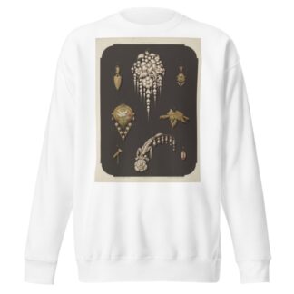 Eight Designs For Jewelry, Including Large Pin With Pearls And Flowers. by Martin Gerlach Sweatshirt