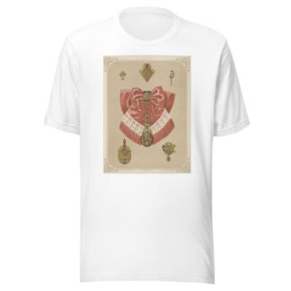 Six Designs For Jewelry, Including Gold Brooch And Pendant With Pink And Lace Bow. by Martin Gerlach T-Shirt
