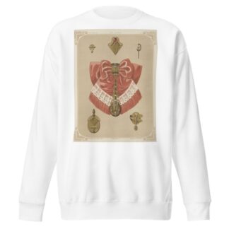 Six Designs For Jewelry, Including Gold Brooch And Pendant With Pink And Lace Bow. by Martin Gerlach Sweatshirt