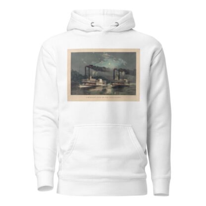 A midnight race on the Mississippi by Currier & Ives. Hoodie
