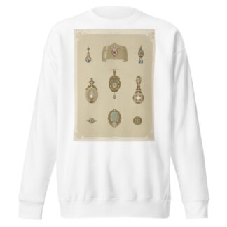 Nine Designs For Jewelry, Including Pointed Gold Bracelet With Red Stone And Diamonds. by Martin Gerlach Sweatshirt
