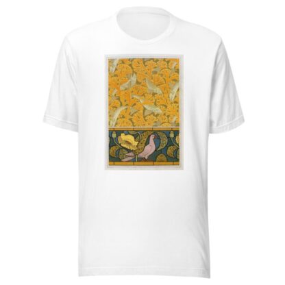 Poisson et algues, papier peint; pigeon et pavots, bordure de vitrail by Maurice Pillard Verneuil T-Shirt