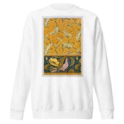 Poisson et algues, papier peint; pigeon et pavots, bordure de vitrail by Maurice Pillard Verneuil Sweatshirt