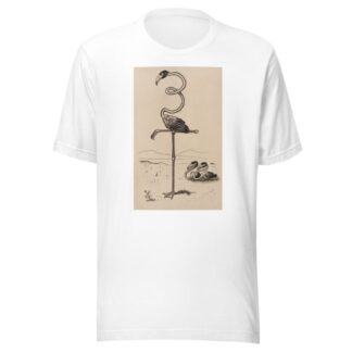 Eleven comic strip frames of flamingo shaping figures with its long neck Pl.5 by Franklin Morris Howarth T-Shirt