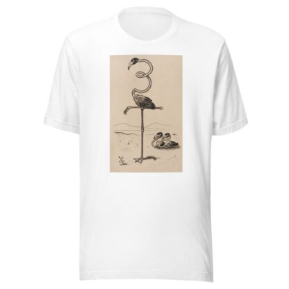 Eleven comic strip frames of flamingo shaping figures with its long neck Pl.5 by Franklin Morris Howarth T-Shirt