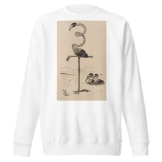 Eleven comic strip frames of flamingo shaping figures with its long neck Pl.5 by Franklin Morris Howarth Sweatshirt