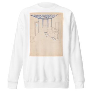 Interior design sketches for Alamac Hotel, 71st and Broadway, New York, NY.] [Incomplete interior perspective of a bathroom by Winold Reiss Sweatshirt