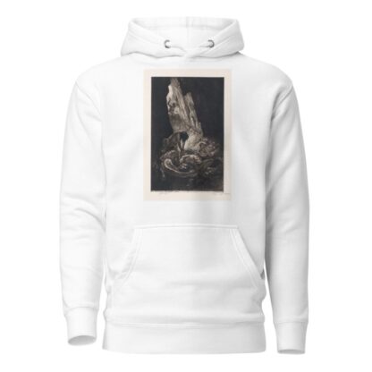 Interieur van een donkere grot met wezens die een naakte man verorberen by Marcel Roux Hoodie