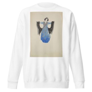 Emperor’s New Clothes: Blue dress with silver neckline and print by Andrei Hudiakoff Sweatshirt