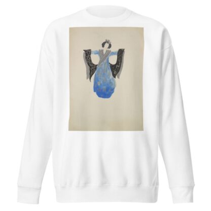 Emperor’s New Clothes: Blue dress with silver neckline and print by Andrei Hudiakoff Sweatshirt