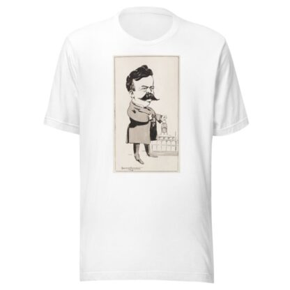 A man with a key in one hand and his fist on a capitol building. by Frank Arthur Nankivell T-Shirt