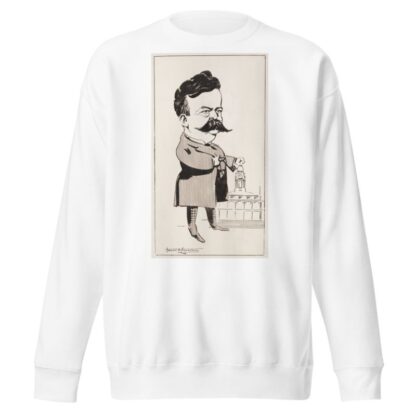 A man with a key in one hand and his fist on a capitol building. by Frank Arthur Nankivell Sweatshirt