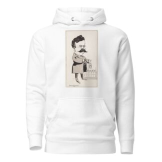 A man with a key in one hand and his fist on a capitol building. by Frank Arthur Nankivell Hoodie