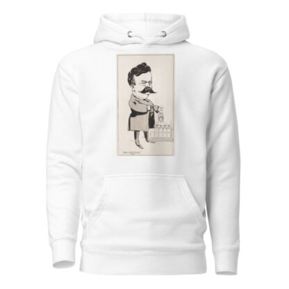 A man with a key in one hand and his fist on a capitol building. by Frank Arthur Nankivell Hoodie