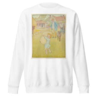 Little boy carrying bag of wool. by Leonard Leslie Brooke Sweatshirt