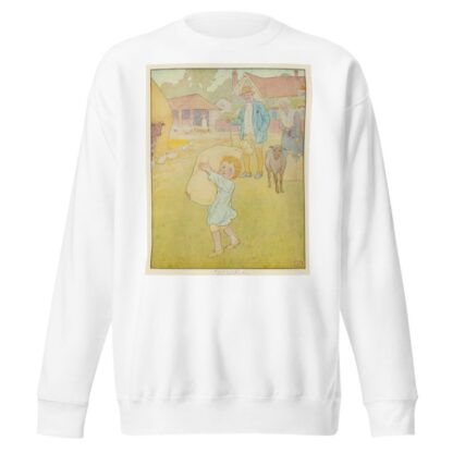 Little boy carrying bag of wool. by Leonard Leslie Brooke Sweatshirt