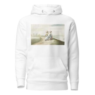 Twee boerenvrouwen lopend in een landschap by Gesina ter Borch Hoodie