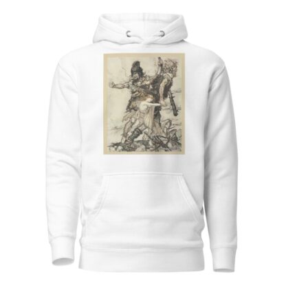 Fasolt suddenly seizes Freia and drags her to one side with Fafner by Arthur Rackham Hoodie