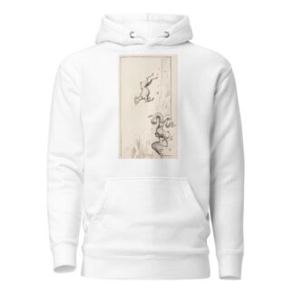 A ram with huge horns tips over because of the weight, while a ram with much smaller horns laughs. by William Henry Walker Hoodie