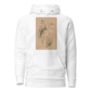 Seated Woman Holding a Shield; A Happy New Year to you from M. G. and E. A. Abbey by Edwin Austin Abbey Hoodie