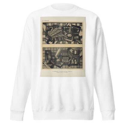 1, Le kiosque à journause ; 2, Le taxiphone, pur un abri de station de tramway sur un place publique, au Salon d’Automne de 1924. by Jacques Gruber Sweatshirt