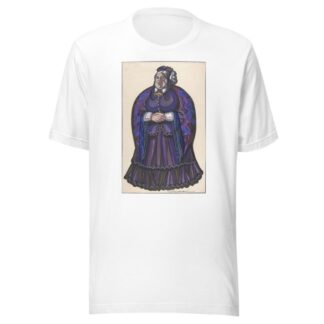 Old Woman in a purple dress by Sergey Yurievich Sudeikin T-Shirt
