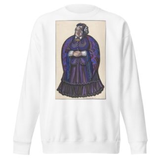 Old Woman in a purple dress by Sergey Yurievich Sudeikin Sweatshirt