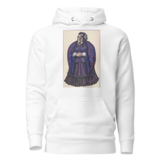 Old Woman in a purple dress by Sergey Yurievich Sudeikin Hoodie