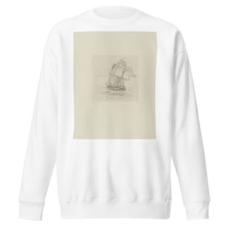 Voilier vu de l’arrière – dessin non utilisé by Achille Granchi-Taylor Sweatshirt