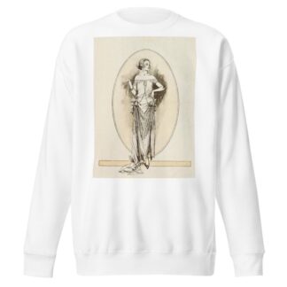 Evening gown of rose mousse-line and silver lace, caught up with yellow rosses on the hip by Anonymous Sweatshirt