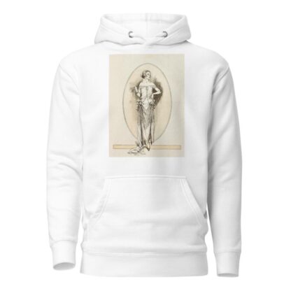 Evening gown of rose mousse-line and silver lace, caught up with yellow rosses on the hip by Anonymous Hoodie