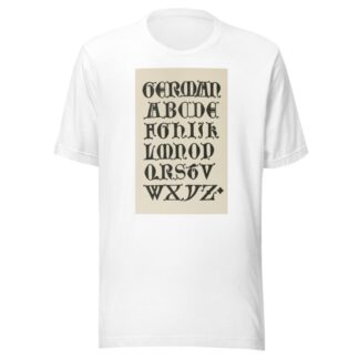 German Uncial Gothic Capitals From a Brass by Frank Chouteau Brown T-Shirt