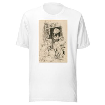 Taming of the Shrew, throwing the pillows & bedclothes about the room, so that she was forced to sit down in a chair by Louis Rhead T-Shirt
